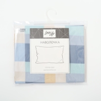 Наволочка LoveLife Square blue, 50*70, 100%хлопок, сатин, 125г/м&sup2;