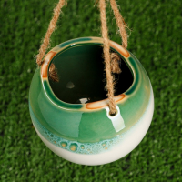 Кашпо подвесное "Круглое" зеленое, 11х11х9см Кашпо подвесное "Круглое" зеленое, 11х11х9см