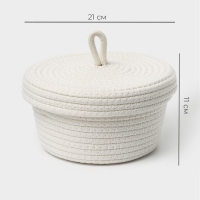 Корзина для хранения плетёная ручной работы LaDо́m &laquo;Бэлл&raquo;, 21&times;21&times;11 см, цвет бежевый