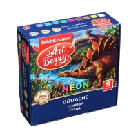 Гуашь 9 цветов по 20 мл, ErichKrause ArtBerry, неоновая, люминесцентный эффект, в картонной упаковке Гуашь 9 цветов по 20 мл, ErichKrause ArtBerry, неоновая, люминесцентный эффект, в картонной упаковке