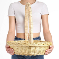 Корзина &laquo;Продуктовая&raquo;, Dдно=28, Dверх= 41 см, H=10/44 см, ручное плетение, лоза