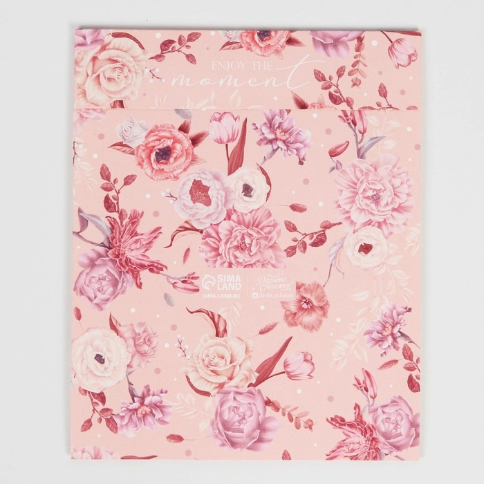 Коробка под 8 конфет и шоколад с ячейками, кондитерская упаковка, &laquo;Розовые цветы&raquo; 18 х 18 х 4 см