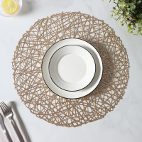 Салфетки сервировочные на стол Доляна &laquo;Паутинка&raquo;, d=38 см, 4 шт, цвет золотой