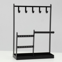 Подставка для украшений «Универсальная» 2-х уровневая, 20×7,5×27 см, цвет чёрный Подставка для украшений «Универсальная» 2-х уровневая, 20×7,5×27 см, цвет чёрный