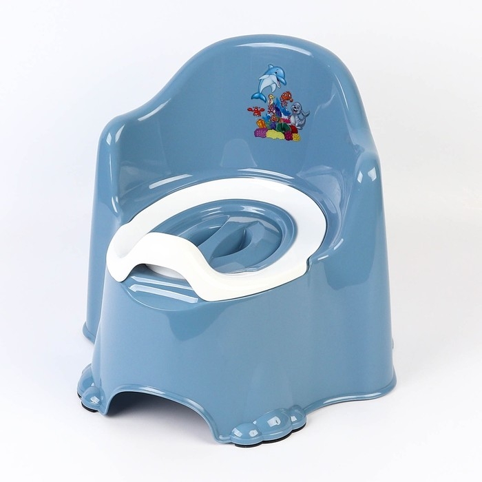 Горшок детский антискользящий «Комфорт» с крышкой, съёмная чаша, цвет голубой Горшок детский антискользящий «Комфорт» с крышкой, съёмная чаша, цвет голубой