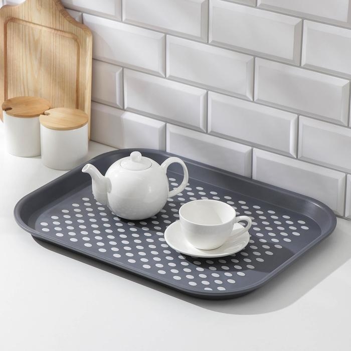 Поднос с антискользящим покрытием, 45&times;35,5 см, цвет МИКС