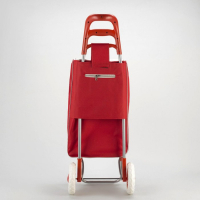 Сумка хозяйственная на колёсах, отдел на шнурке, нагрузка до 25 кг, цвет красный Сумка хозяйственная на колёсах, отдел на шнурке, нагрузка до 25 кг, цвет красный