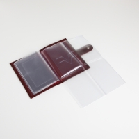 Обложка для автодокументов на кнопке, TEXTURA, цвет бордовый Обложка для автодокументов на кнопке, TEXTURA, цвет бордовый