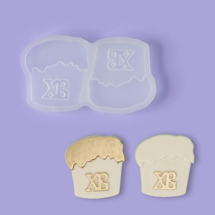 Силиконовый молд для леденцов и шоколада &laquo;Куличи&raquo;, 14,2&times;8 см, цвет прозрачный