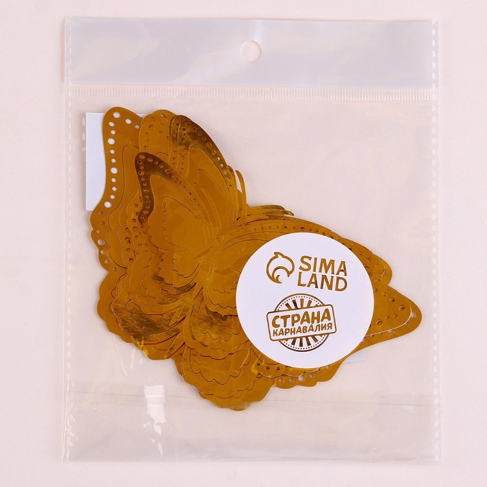 Набор топперов «Бабочки», 12 штук, цвет золото Набор топперов «Бабочки», 12 штук, цвет золото