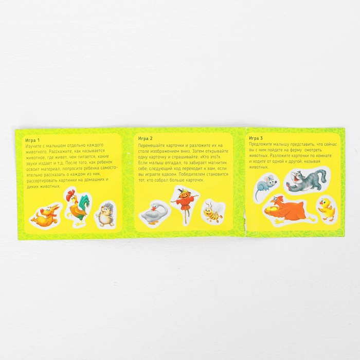 Конструктор магнитный &laquo;Ферма&raquo; в дер. коробке + набор игровых карточек, мел маркер