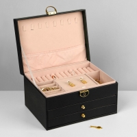 Подставка для украшений Queen fair &laquo;Шкатулка&raquo; 3 яруса, 23&times;17&times;13 см, цвет чёрный