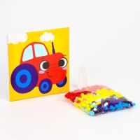 Картина помпонами &laquo;Трактор&raquo;, 20 х 20 см, аппликация помпошками