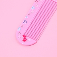 Набор с зеркалом и расчёской «Сердце», 12 × 6,1 см, цвет нежно - розовый Набор с зеркалом и расчёской «Сердце», 12 × 6,1 см, цвет нежно - розовый