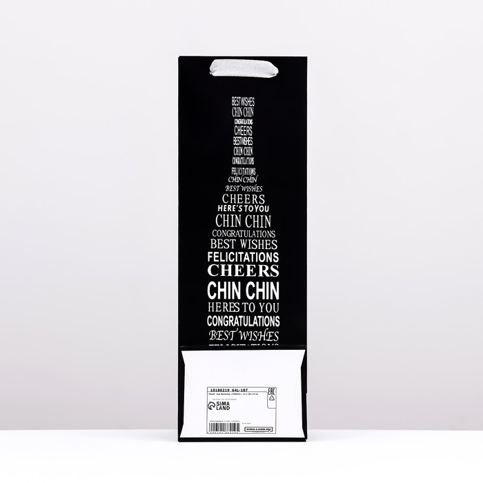 Пакет  под бутылку &laquo;Cheers&raquo;, 12 x 36 x 9 см