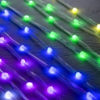 Умная гирлянда &laquo;Нить&raquo; 5 м роса с насадками &laquo;Сердечки&raquo;, IP20, серебристая нить, 50 LED, пульт ДУ, приложение, свечение RGB, USB