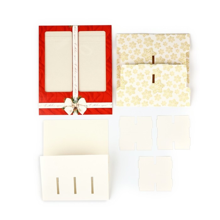 Коробка под 8 конфет и шоколад с ячейками &laquo;Новогодняя роскошь&raquo;, 18 х 18 х 4 см, Новый год