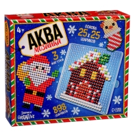 Аквамозаика &laquo;Дед Мороз, Домик и щеночек&raquo;, 3 фигурки, 898 шариков