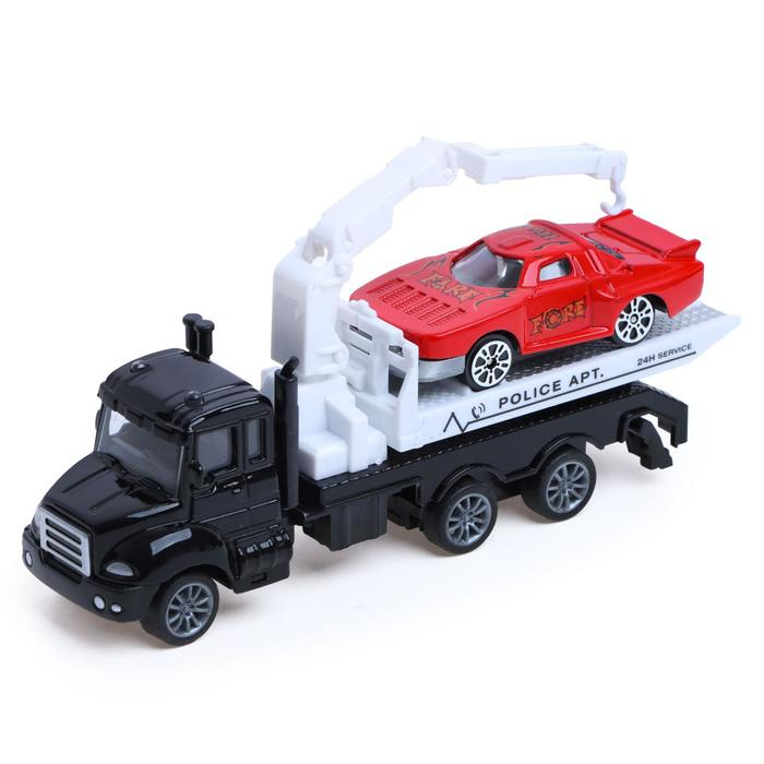 Грузовик металлический &laquo;Эвакуатор&raquo;, с машинкой, инерция, МИКС