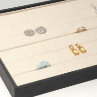 Подставка для колец 5 полос, 35&times;24&times;3 см, цвет серо-бежевый