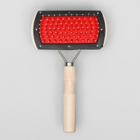 Двусторонняя щётка-расческа с деревянной ручкой, 10 Х 17 см Двусторонняя щётка-расческа с деревянной ручкой, 10 Х 17 см