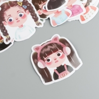 Наклейки пластик "Девочки-модницы" набор 60 шт 10х12 см