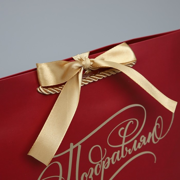 Пакет подарочный, упаковка, &laquo;Поздравляю от души&raquo;, 19 х 20 х 9 см