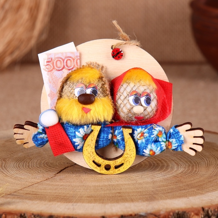 Оберег - панно &laquo;Неразлучники&raquo;, 10х11х3 см, микс