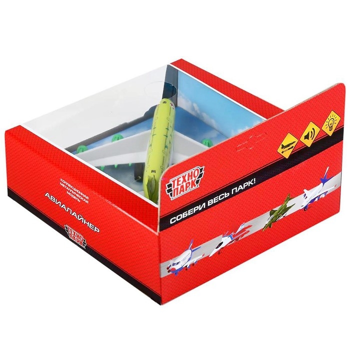 Модель самолёта металлическая &laquo;Авиалайнер S7&raquo;, инерционный, светозвуковые эффекты, 17,5х19,5 см