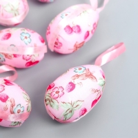 Декор пасхальный подвеска "Яйцо с цветочками" набор 6 шт МИКС 6х4 см Декор пасхальный подвеска "Яйцо с цветочками" набор 6 шт МИКС 6х4 см