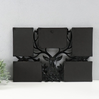 Фоторамка пластик на 5 фото 10х15 "Благородный олень" черная 48х33х2,5 см Фоторамка пластик на 5 фото 10х15 "Благородный олень" черная 48х33х2,5 см