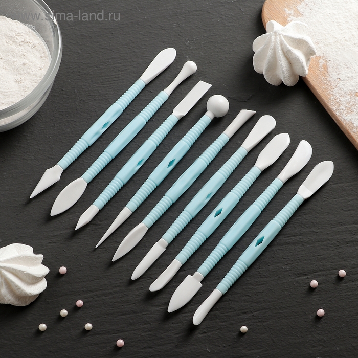 Набор для моделирования кондитерских украшений Доляна, 9 шт, цвет МИКС Набор для моделирования кондитерских украшений Доляна, 9 шт, цвет МИКС