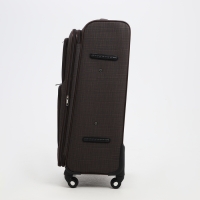 Чемодан большой 95 л (L), отдел на молнии, с расширением, кодовый замок, 4 колеса, 2 наружных кармана, цвет коричневый Чемодан большой 95 л (L), отдел на молнии, с расширением, кодовый замок, 4 колеса, 2 наружных кармана, цвет коричневый