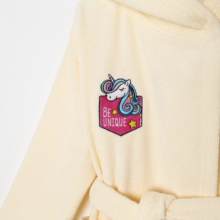 Халат махровый детский Халат махровый детский "Единорог", р-р 32, цвет молочный 340 г/м2, 100% хлопок с AIRO