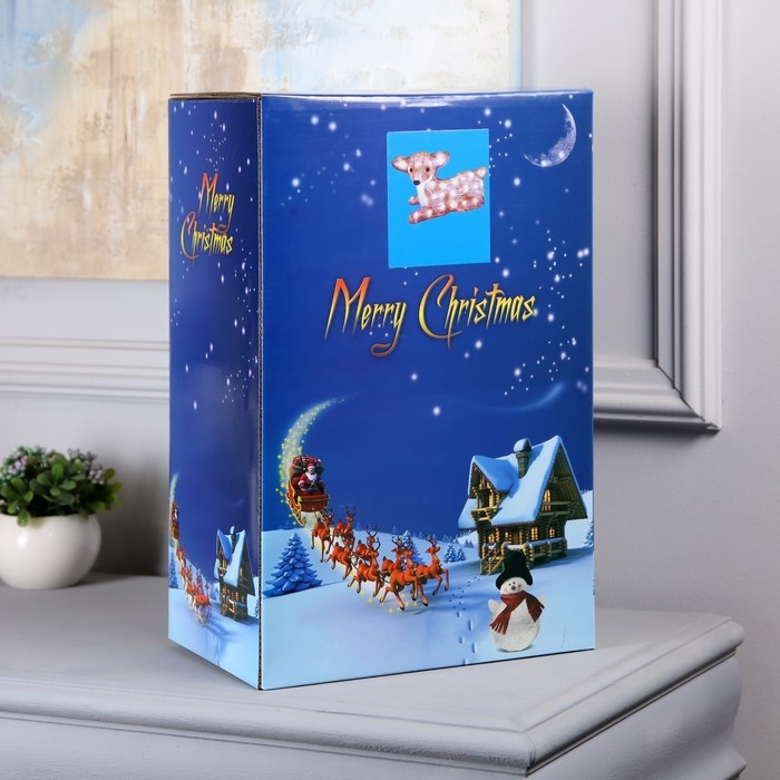 Светодиодная фигура &laquo;Оленёнок&raquo; 22 &times; 40 &times; 17 см, акрил, 40 LED, 220 В, свечение белое