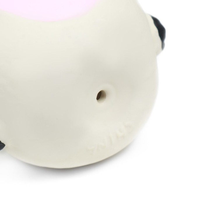 Игрушка пищащая для собак Игрушка пищащая для собак "Корова-кегля", 14 см, белая/розовая