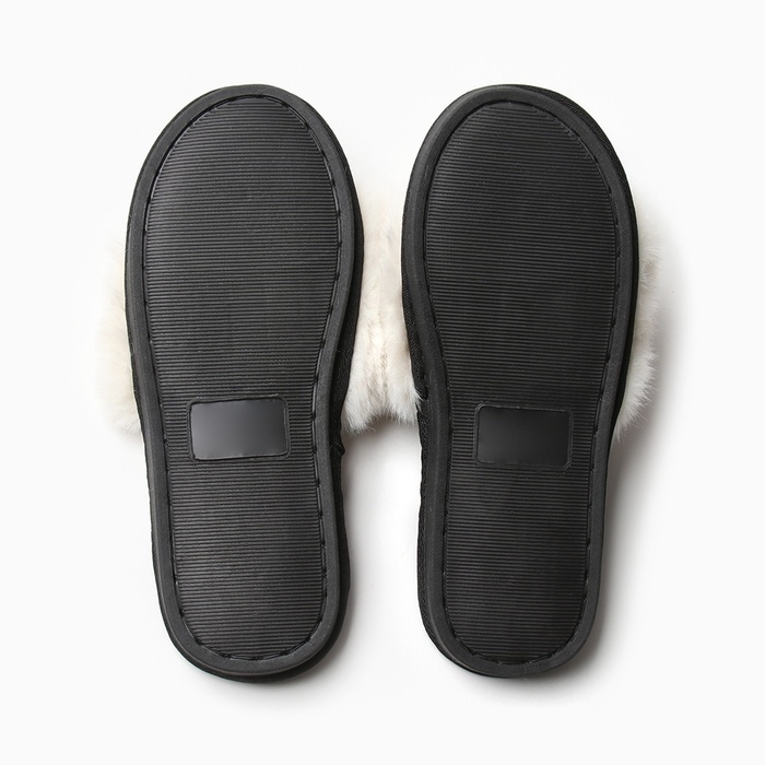 Тапочки женские с открытым носом размер 39-40, цвет молочный Тапочки женские с открытым носом размер 39-40, цвет молочный