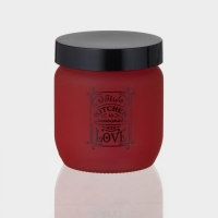 Банка стеклянная для сыпучих продуктов «Любовь на кухне», 425 мл, цвет красный Банка стеклянная для сыпучих продуктов «Любовь на кухне», 425 мл, цвет красный