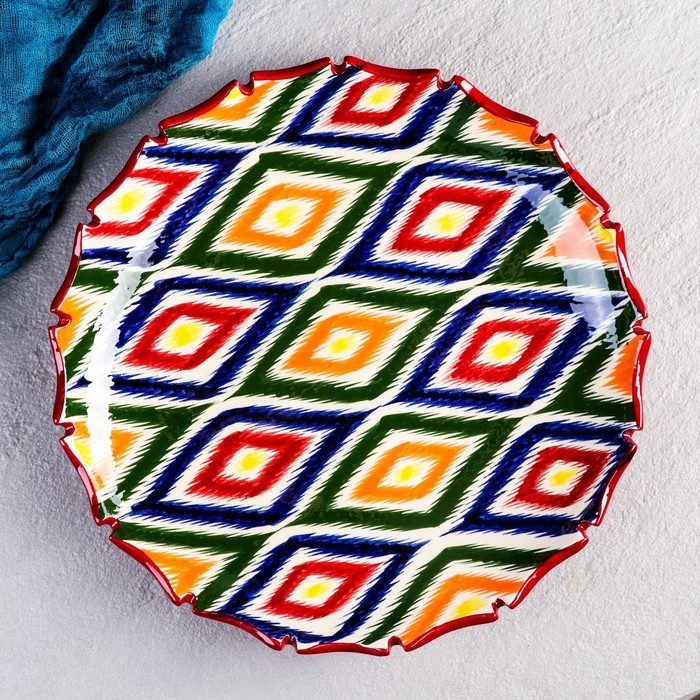 Ляган Риштанская Керамика Ляган Риштанская Керамика "Атлас", 32 см, рифлённый