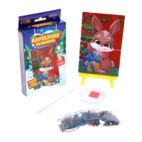 Алмазная мозаика на новый год с частичным заполнением для детей &laquo;Зайка&raquo;, новогодний набор для творчества