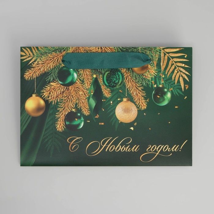 Пакет подарочный новогодний с широким дном &laquo;Роскошный Новый год&raquo;, 20 х 14 х 13.2 см, Новый год