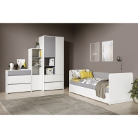 Шкаф для одежды Торонто 13.333, 800х530х1957, Белый/Стальной серый Шкаф для одежды Торонто 13.333, 800х530х1957, Белый/Стальной серый