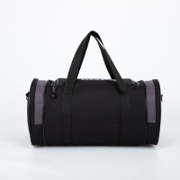 Сумка спортивная на молнии, 3 наружных кармана, длинный ремень, средний размер, цвет чёрный/серый