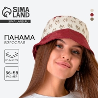 Панама &laquo;Цветы&raquo;, цвет бордовый