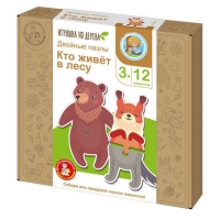 Пазлы «Кто живет в лесу» 12 эл. Пазлы «Кто живет в лесу» 12 эл.