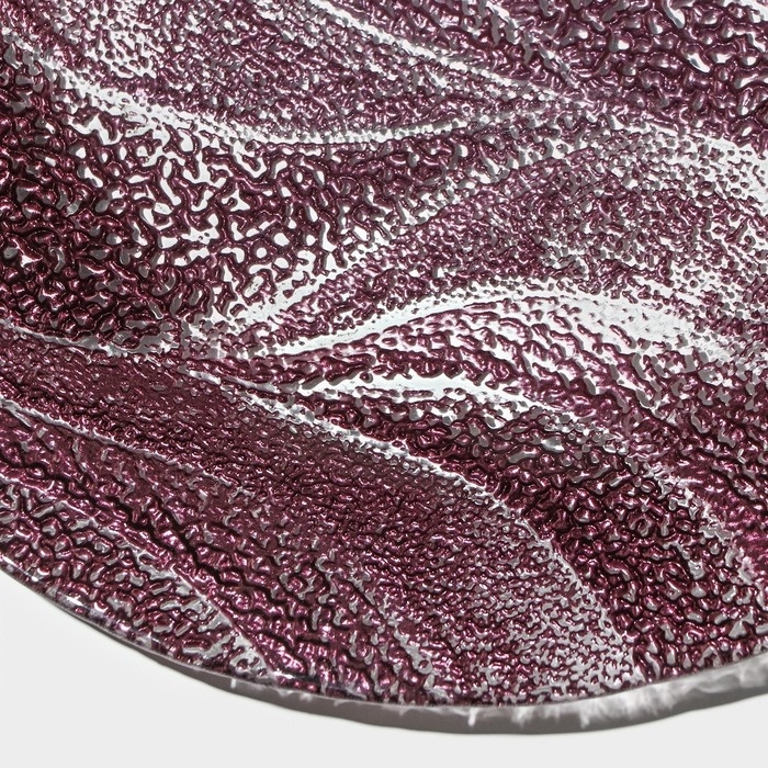 Тарелка стеклянная &laquo;Драхна&raquo;, d=28,5 см, цвет бордовый