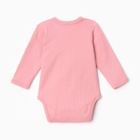 Боди с длинным рукавом, цвет розовый, рост 68 см