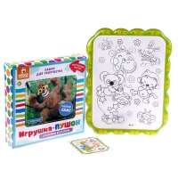 Набор для творчества: создание игрушки из меховых палочек и раскраска &laquo;Животные на отдыхе&raquo;