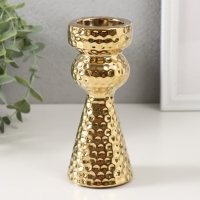 Подсвечник керамика на 1 свечу "Терра" d=3,5 см золото 6х6х14,7 см Подсвечник керамика на 1 свечу "Терра" d=3,5 см золото 6х6х14,7 см