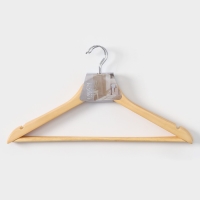 Плечики - вешалки для одежды LaDо́m Bois, 44,5&times;1,2&times;23 см, 3 шт, с перекладиной, широкие плечики, деревянная сорт А